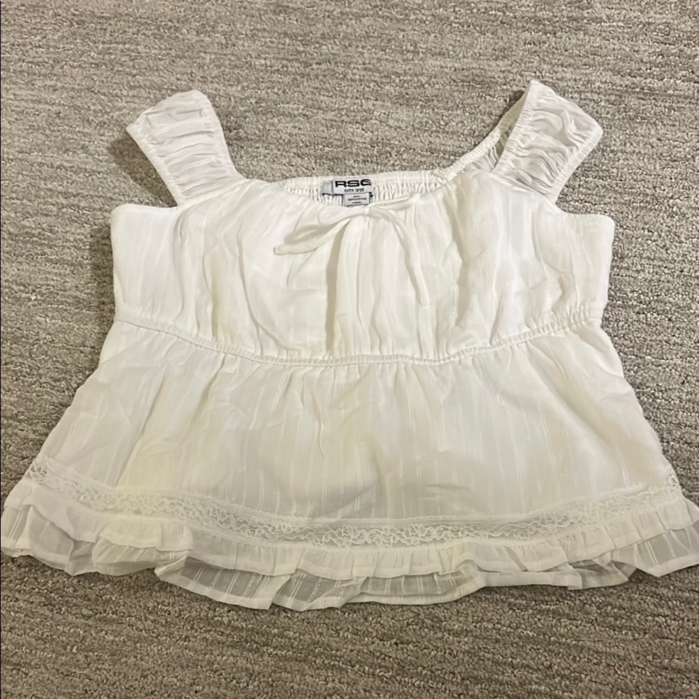 RSQ White Ruffled Kids Blouse
